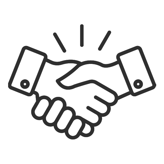 stretta di due mani tra clienti